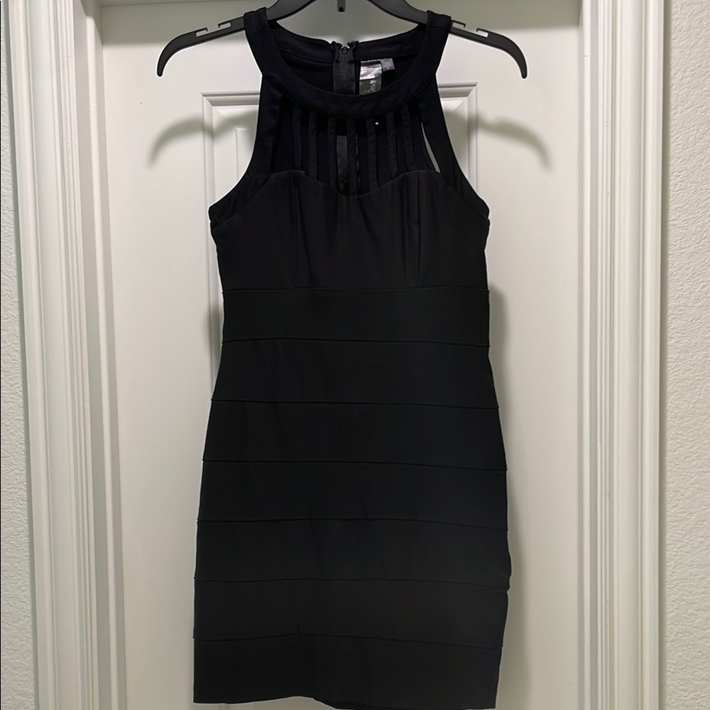 Trixxi Black Sheath Halter Mini Dress